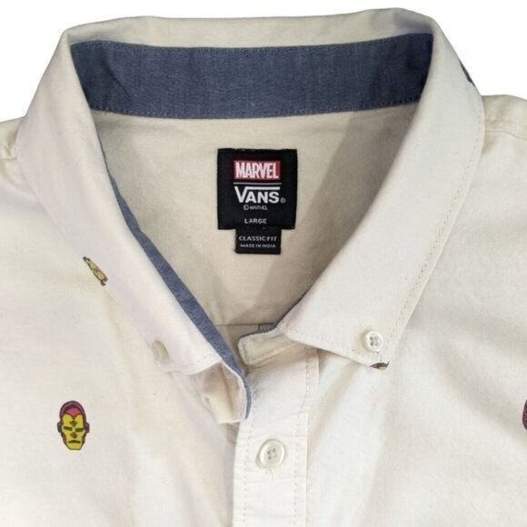 Vans Marvel Avengers Classic Fit Short Sleeve Button Down Shirt Size Large - Picture 4 of 5